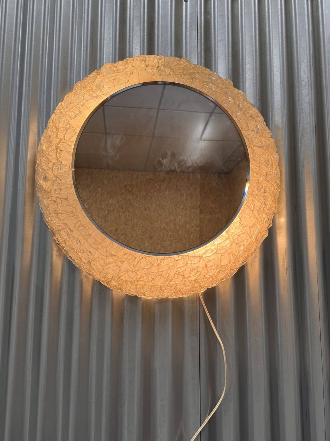Miroir lumineux vintage attribué à Egon Hillebrand – Allemagne, années 1970