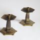 Art deco altar candle sticks in brass, 1920s