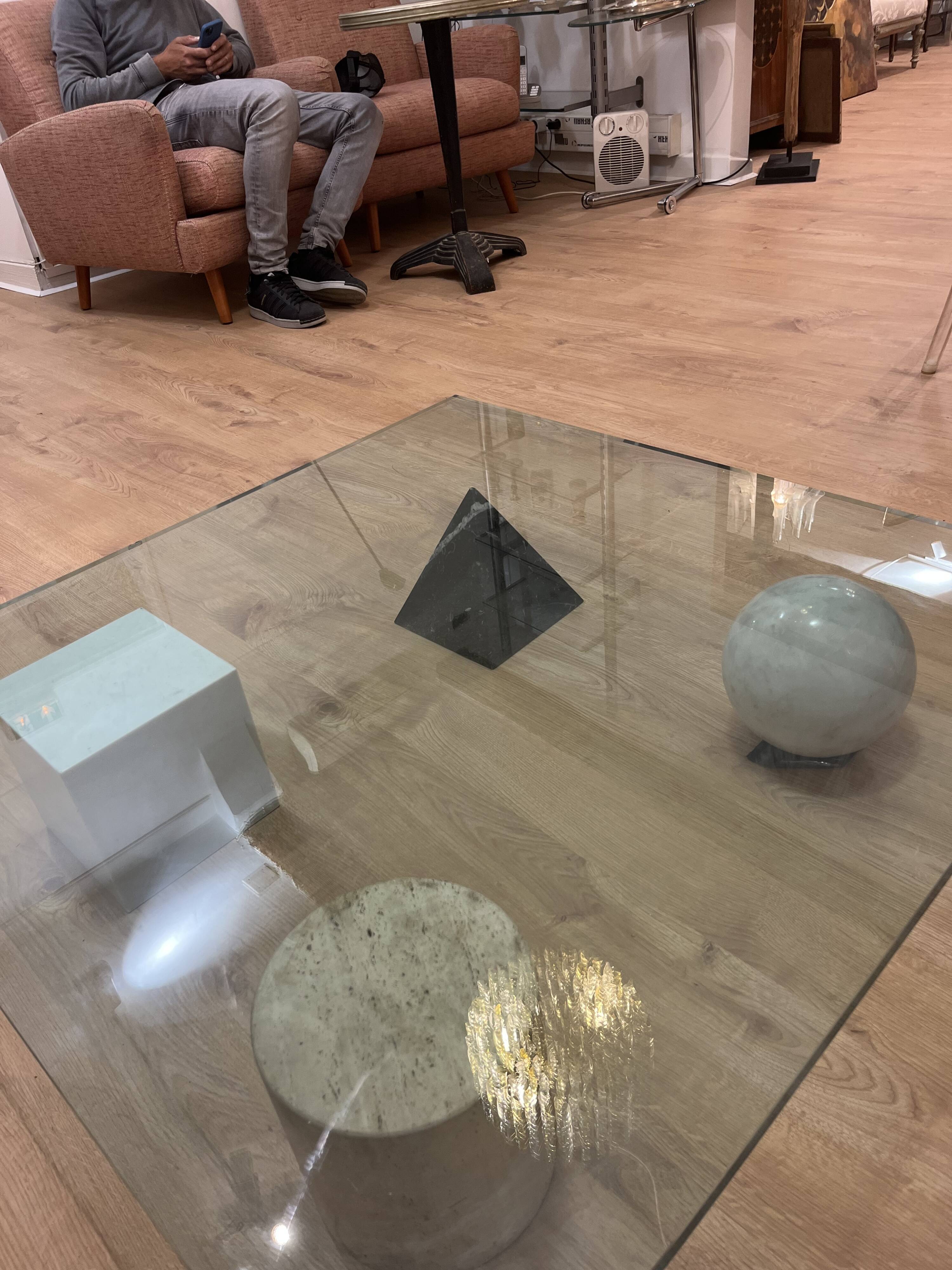 Coffee table design martinelli luce "metafora", lella & massimo vignelli