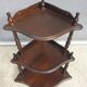 Corner wall display with 3 mahogany shelves