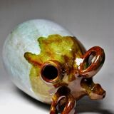 Handcrafted enamelled terracotta water jar signed