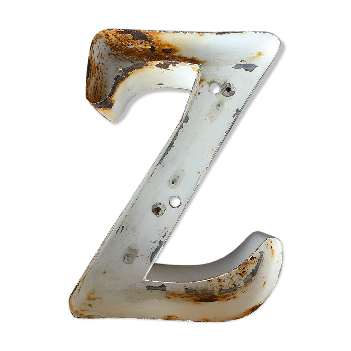 Letter "Z" of vintage industrial brand in iron