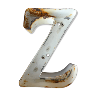 Letter "Z" of vintage industrial brand in iron