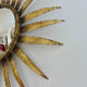 Sun mirror, witch's eye, gilded metal, 70s