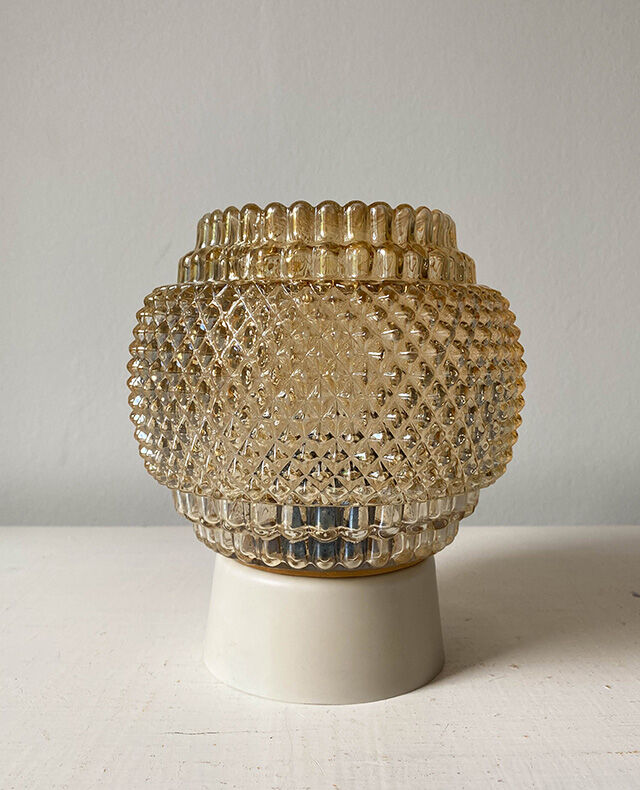 Amber diamond glass wall light
