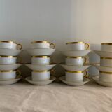 12 coffee cups and 12 white porcelain cups of Gold Gold Limoges