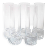 Set of 5 Mid-century Clear Crystal Tumblers / Italy / 1980s