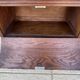 Art Deco bedside table in walnut, black marble top, circa 1920.