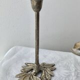 Pair of metal flower candlesticks