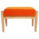 Vintage orange velvet stool mid-century, Edmund Homa, 1960s
