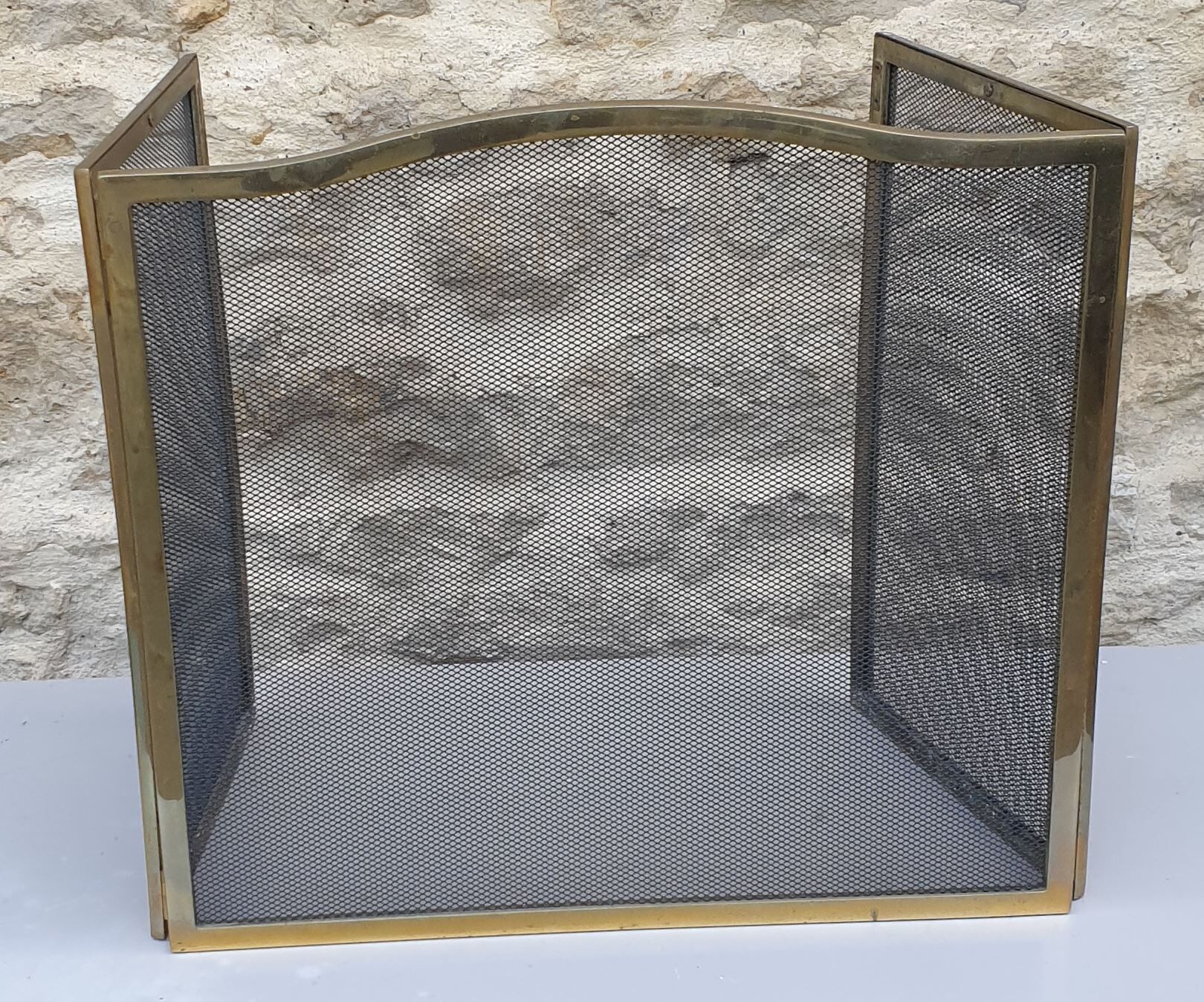 Solid brass and black metal firewall