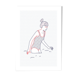 Illustration A4 naiade no. 1/8 bretagne baigneuse mer