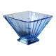 Vase. Modèle spécial éventail. Art Déco. Verre bleu vif