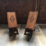 Hand Carved  Chairs, 1960s from Cuba 2 st