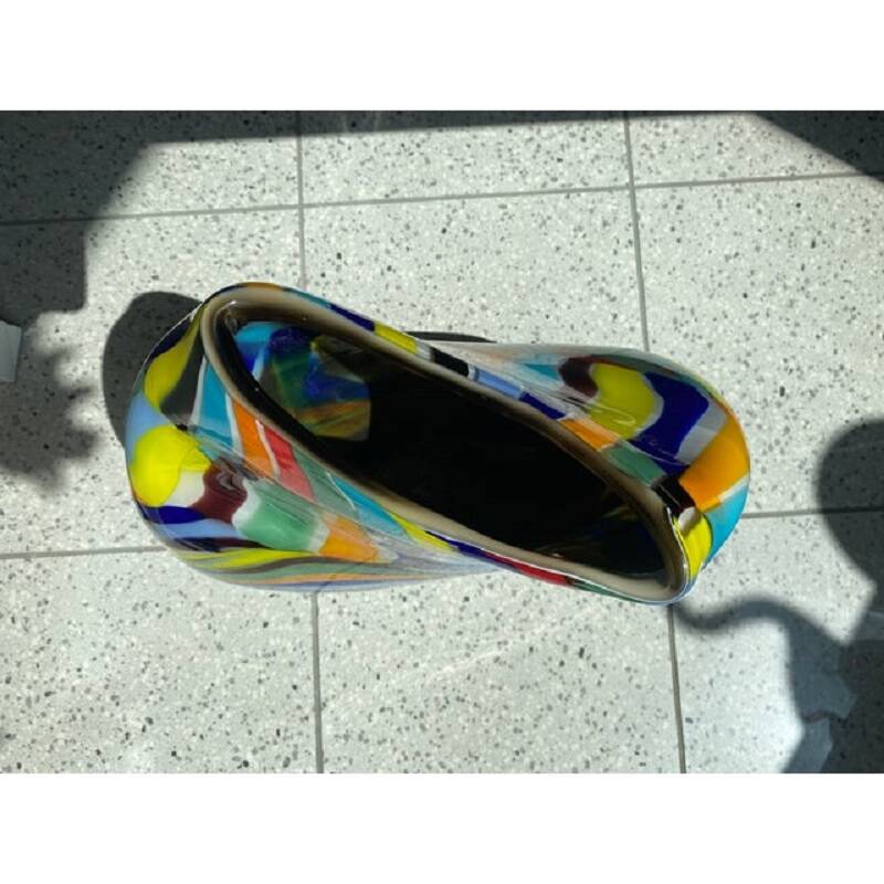 Modern multicolored vase in murano glass