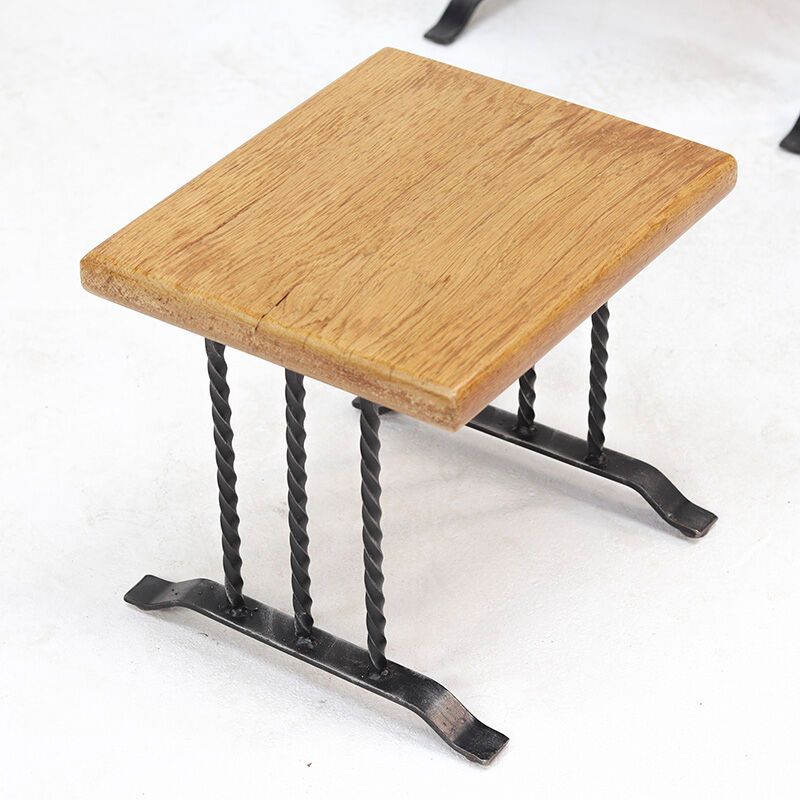 Tables gigognes brutalistes rustiques vintage