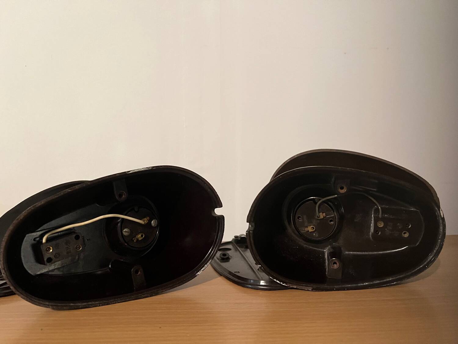Pair of Bauhaus style Bakelite lamps/wall lights