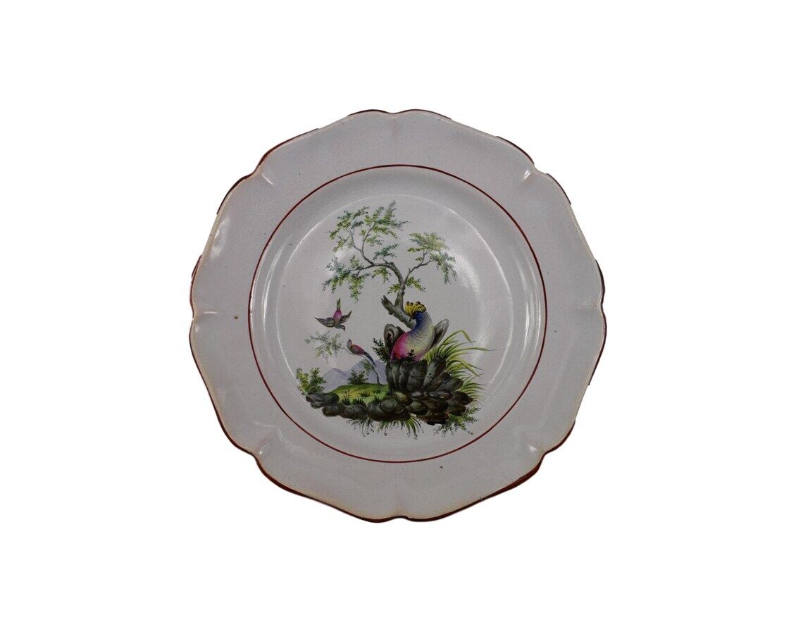 Old Plate Bird Emile Galle Saint Clement
