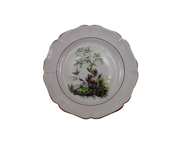 Ancienne Assiette Oiseau Emile Galle Saint Clement