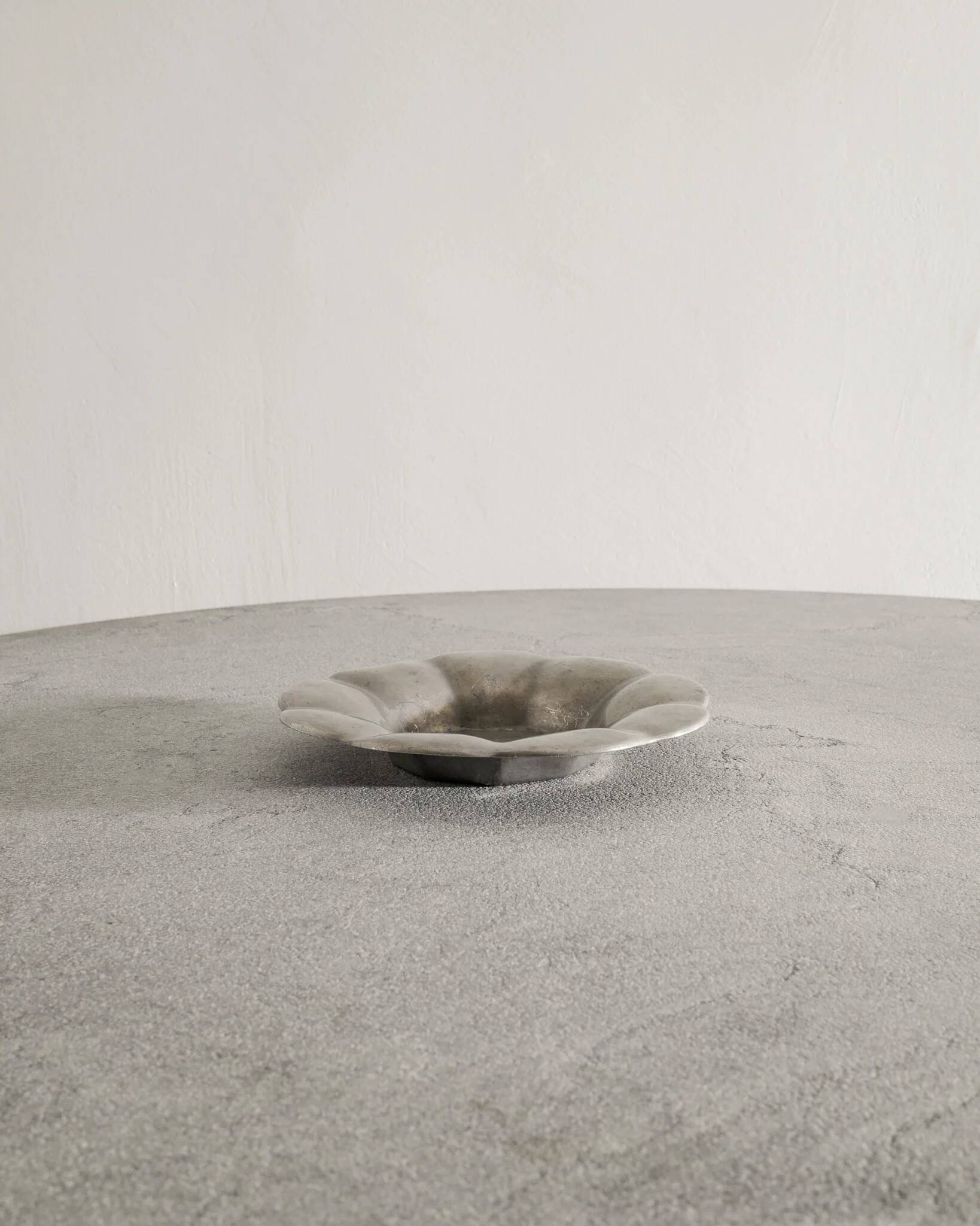 Vintage Swedish Modern Pewter Floral Dish by Estrid Ericson, 1920s