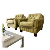 Set of 2 XL vintage single armchairs in space age style.