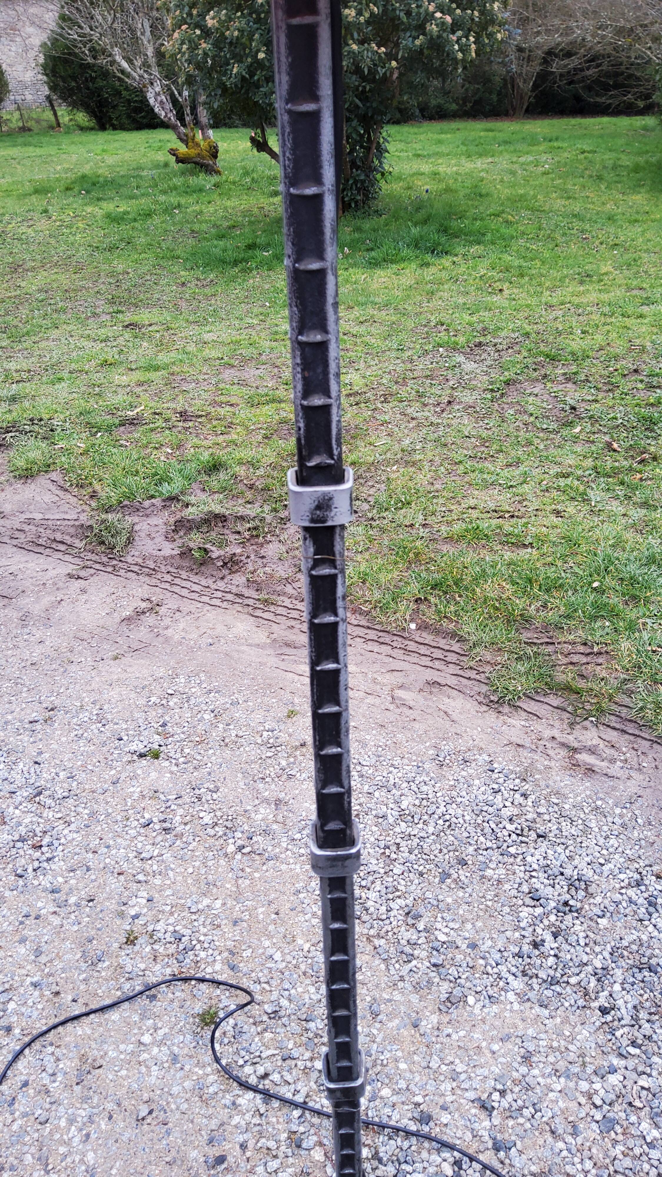 Brutalist iron lamppost of the 1960s