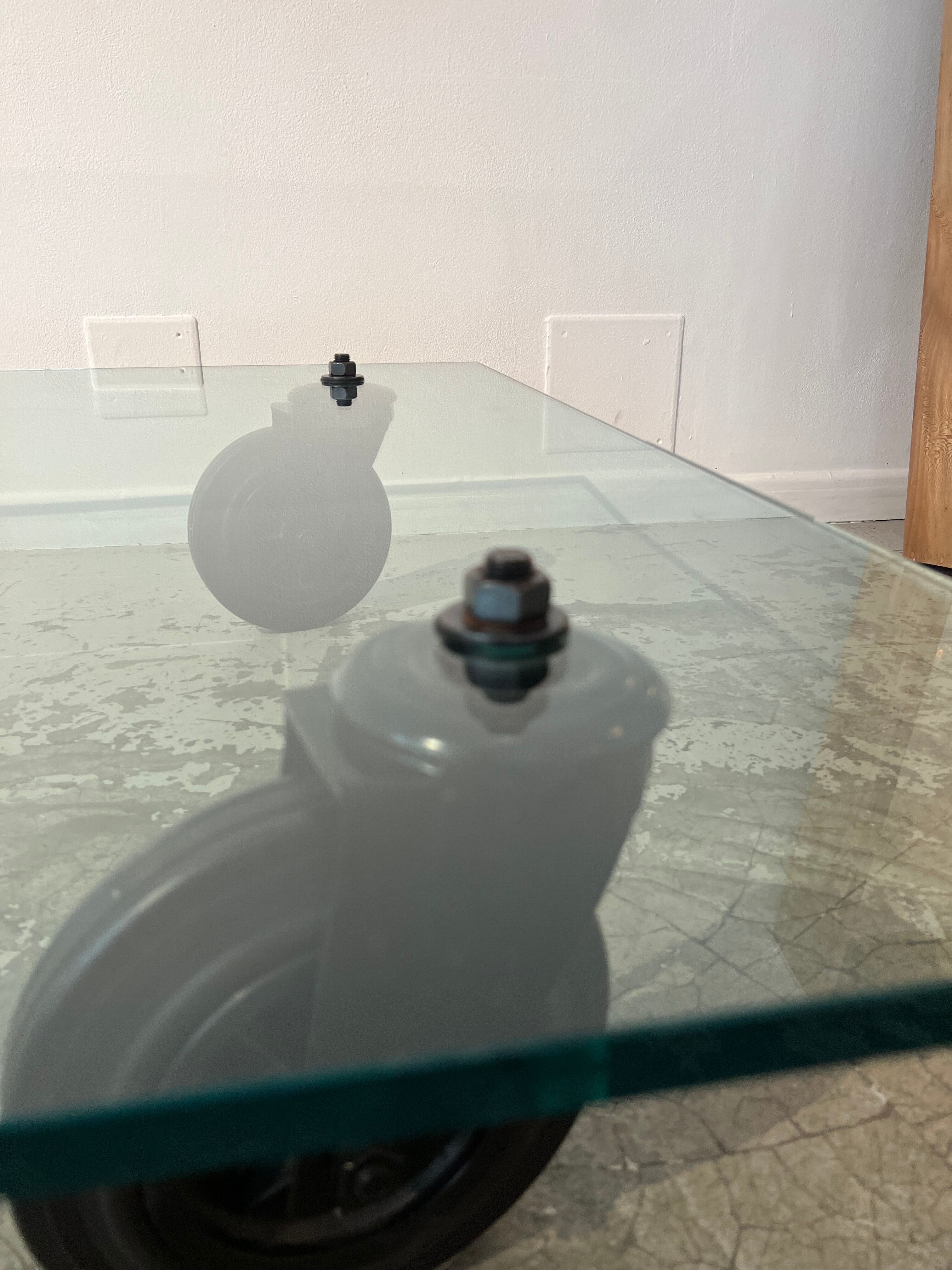 Tavolo coffee table con ruote by Gae Aulenti for Fontana Arte 1980