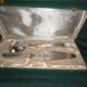 Dessert cutlery in silver plated metal