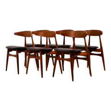 Chaise de salle à manger MK9478 CH33 par Hans J. Wegner pour Carl Hansen & Søn, Set de 6