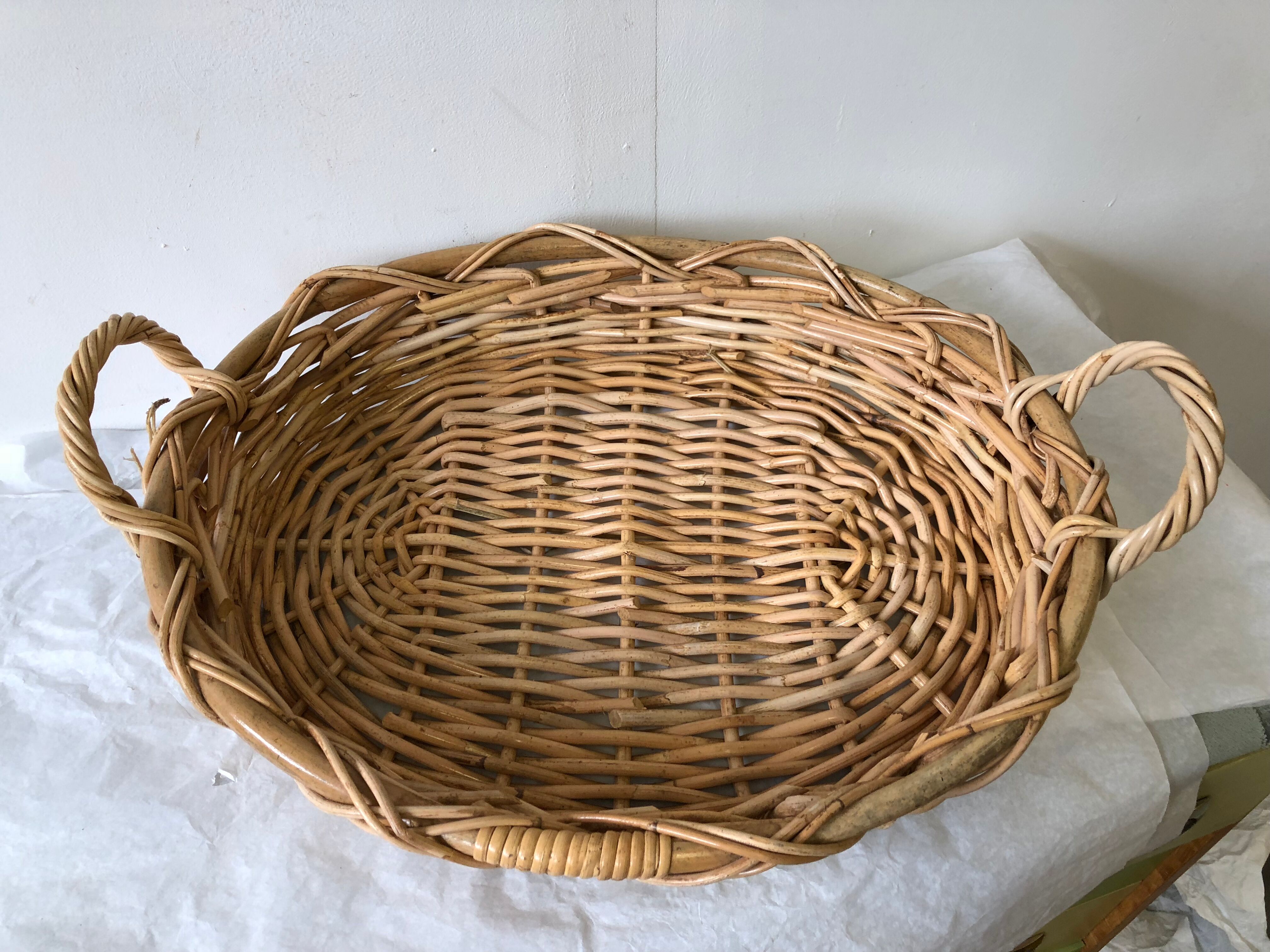 Vintage rattan tray