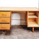 Vintage wooden desk with drawers 1970's