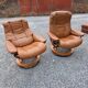 Pair of Ekornes Stressless leather armchairs, 1980s