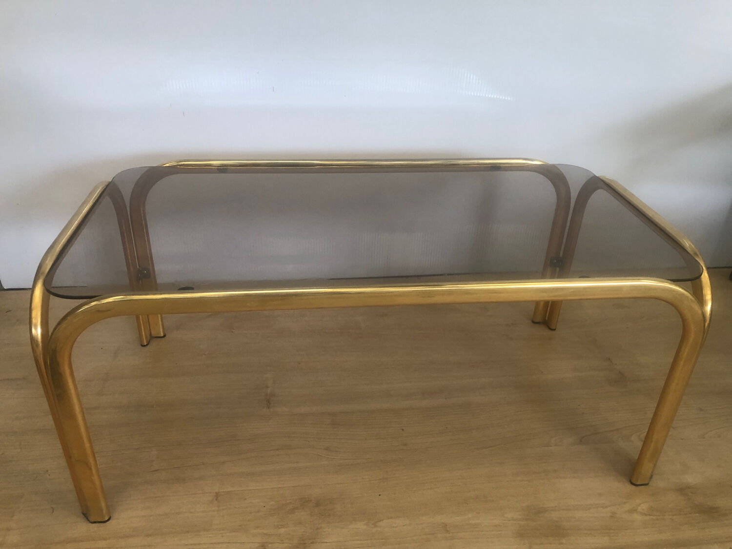 Vintage metal coffee table Italy 1970s