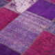 Hand-Knotted Turkish Vintage 172 cm x 247 cm Purple Patchwork Carpet