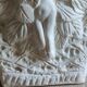 Angel Vase in White Plaster, Vintage Planter with Cherub and Flower Motif