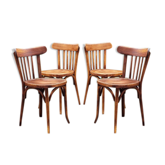 Set 4 chaises bistrot Baumann n°108 années 50