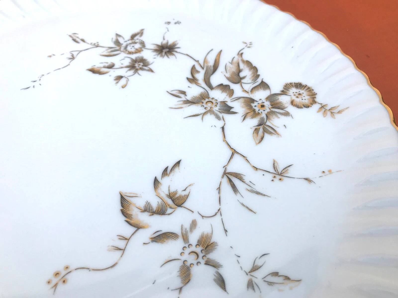 Old cake plate Porcelain from Aquitaine L.L Lourioux France