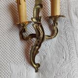 Pair of 19th century Louis XV style gilt bronze wall lights with 2 branches