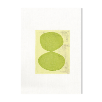Painting on paper Frameless illustration M100 signed EAWY