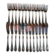 12 silver-plated metal fish cutlery pieces by Guildar, 24 pieces.
