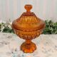 Molded amber glass drageoir