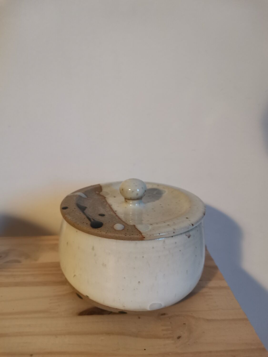 Handcrafted enamelled vintage stoneware box