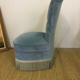Vintage blue velvet toad chair
