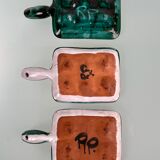 Set of 3 Robert Picault ceramic snail pans