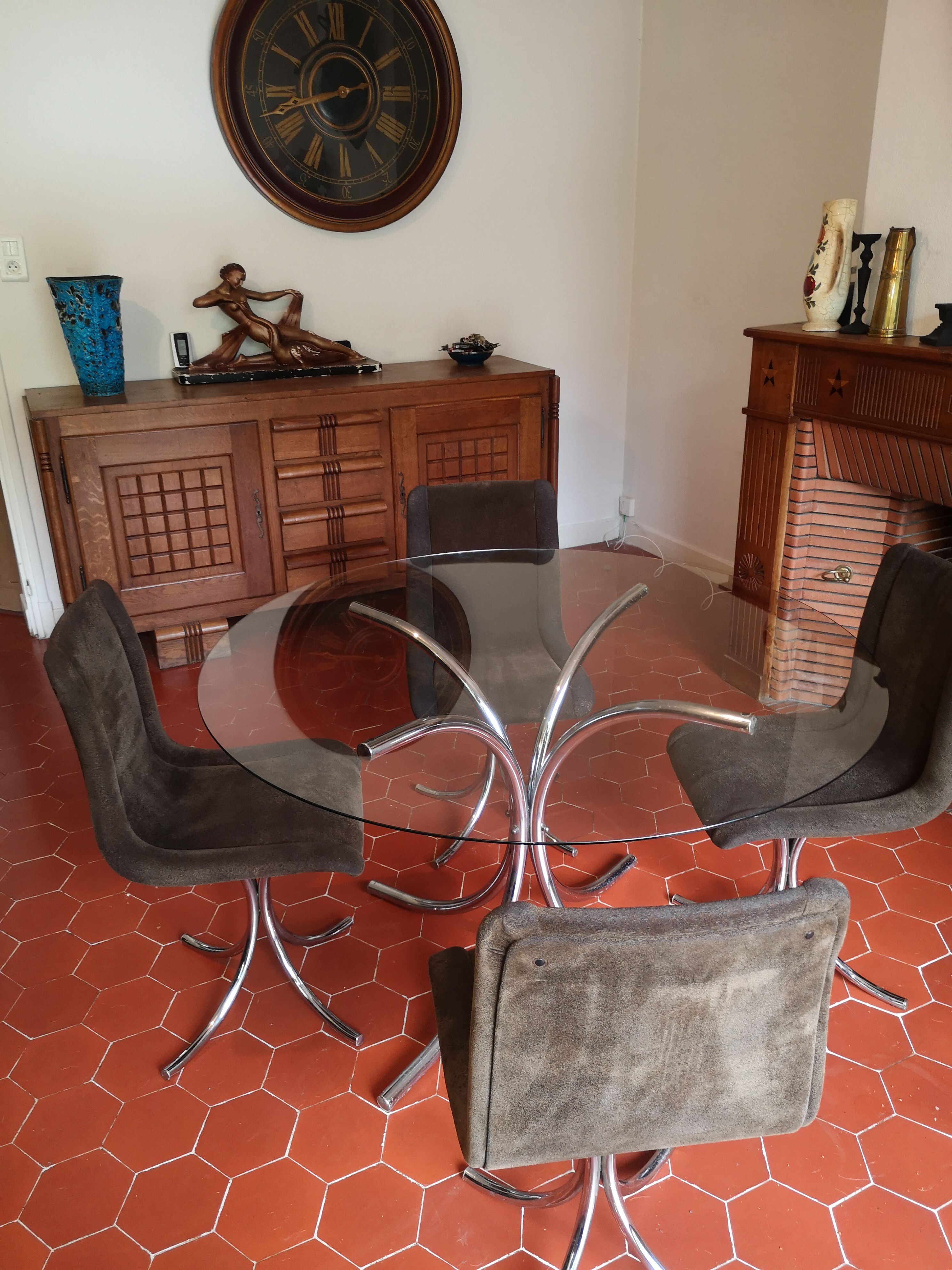 Italian design dining set 70s