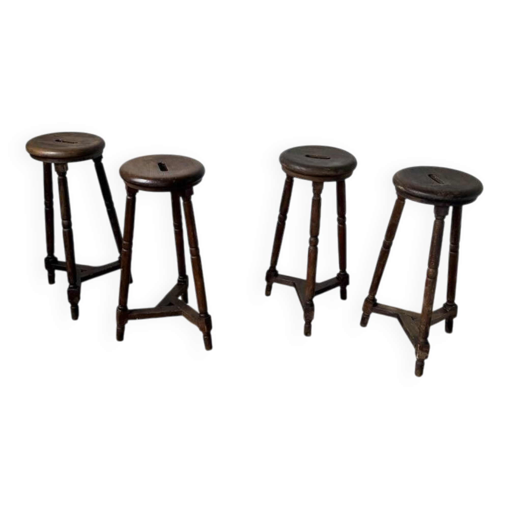 Oak bistro stools 1950