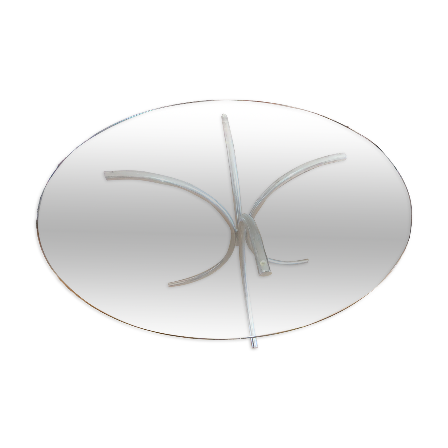 Round Metal and Glass Table - Vintage Design