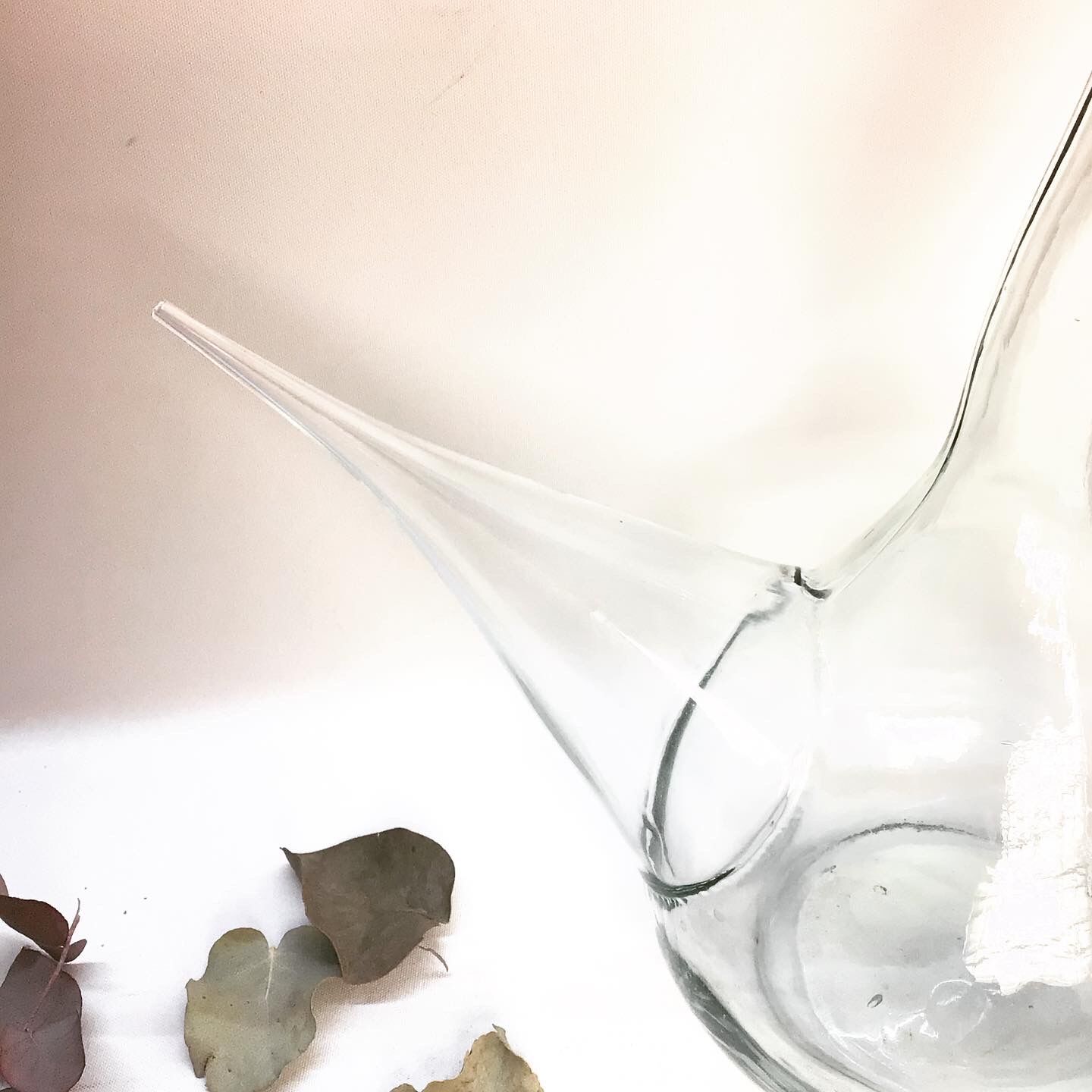 Spanish glass porron pitcher