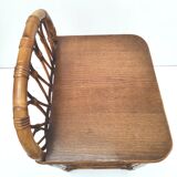 Vintage rattan bedside table 60s