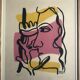 Fernand LEGER, Profile with Flower, c. 1948. Signed and stamped lithograph.